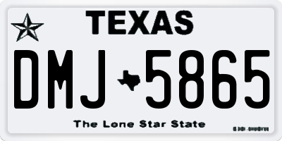 TX license plate DMJ5865