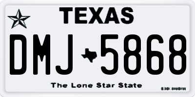 TX license plate DMJ5868