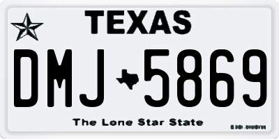 TX license plate DMJ5869