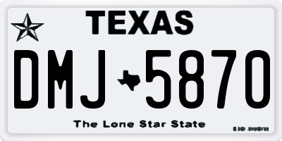 TX license plate DMJ5870