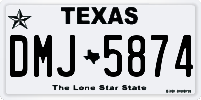 TX license plate DMJ5874