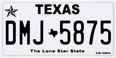 TX license plate DMJ5875