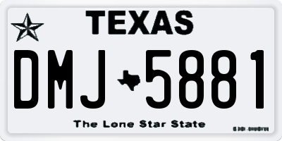 TX license plate DMJ5881
