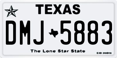TX license plate DMJ5883