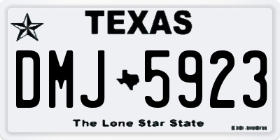 TX license plate DMJ5923