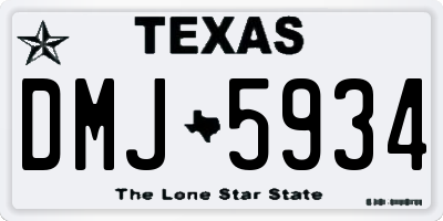 TX license plate DMJ5934