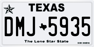 TX license plate DMJ5935