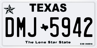 TX license plate DMJ5942
