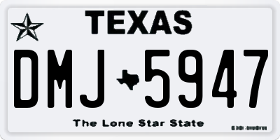 TX license plate DMJ5947