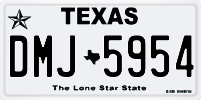 TX license plate DMJ5954