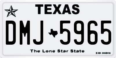 TX license plate DMJ5965