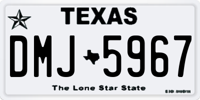 TX license plate DMJ5967