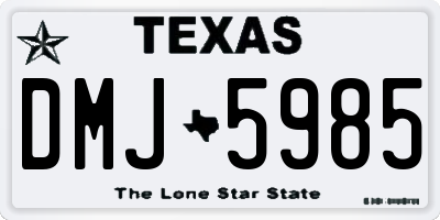 TX license plate DMJ5985