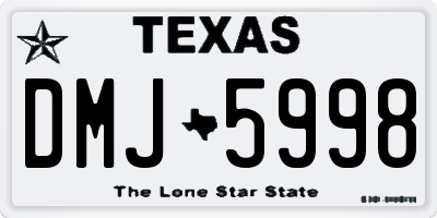 TX license plate DMJ5998