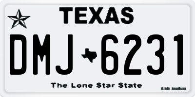 TX license plate DMJ6231