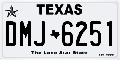 TX license plate DMJ6251