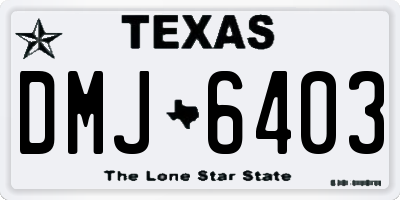 TX license plate DMJ6403