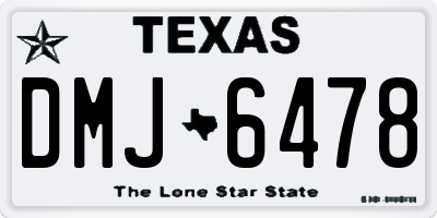 TX license plate DMJ6478