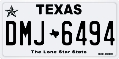 TX license plate DMJ6494