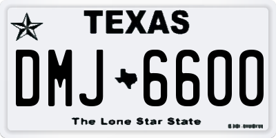 TX license plate DMJ6600
