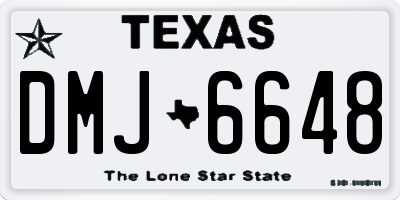 TX license plate DMJ6648