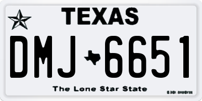 TX license plate DMJ6651