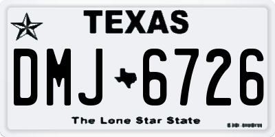 TX license plate DMJ6726