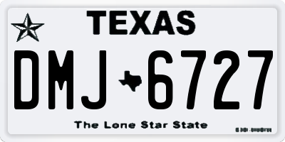TX license plate DMJ6727