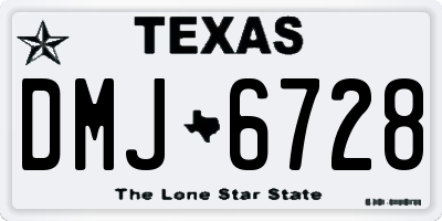 TX license plate DMJ6728