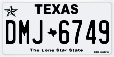 TX license plate DMJ6749