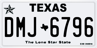 TX license plate DMJ6796