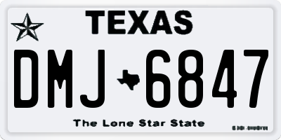 TX license plate DMJ6847