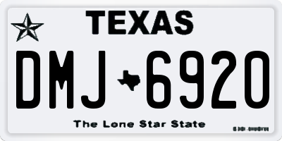 TX license plate DMJ6920