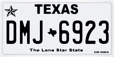 TX license plate DMJ6923