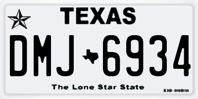 TX license plate DMJ6934