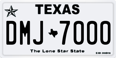 TX license plate DMJ7000
