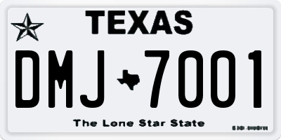 TX license plate DMJ7001