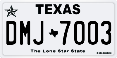TX license plate DMJ7003