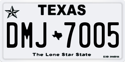 TX license plate DMJ7005