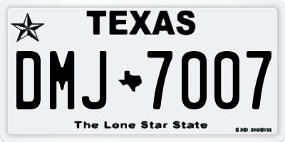TX license plate DMJ7007