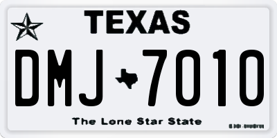 TX license plate DMJ7010
