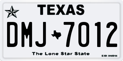 TX license plate DMJ7012