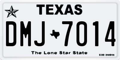 TX license plate DMJ7014