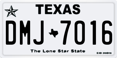 TX license plate DMJ7016