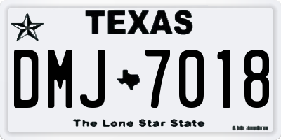 TX license plate DMJ7018
