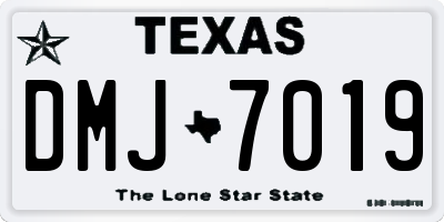 TX license plate DMJ7019