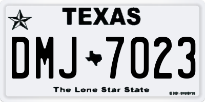 TX license plate DMJ7023