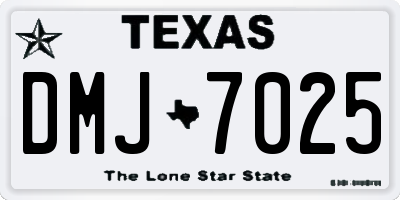 TX license plate DMJ7025