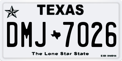 TX license plate DMJ7026