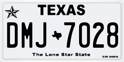 TX license plate DMJ7028